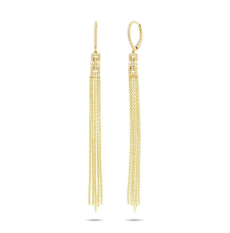 0.24 Ctw 14k Yellow Gold Diamond Fringe Earring