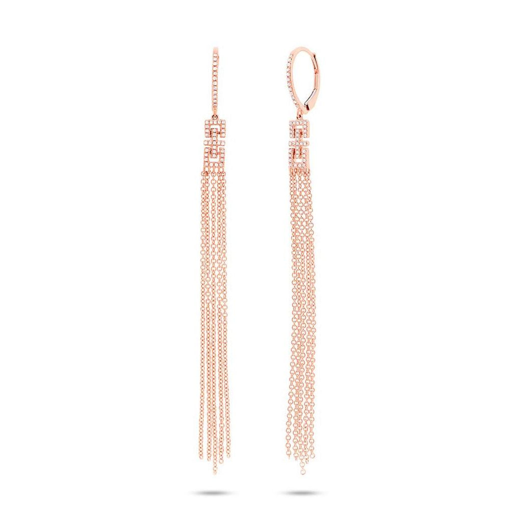 0.24 Ctw 14k Rose Gold Diamond Fringe Earring