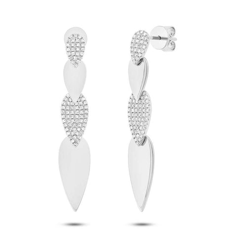 0.37 Ctw 14k White Gold Diamond Pave Earring