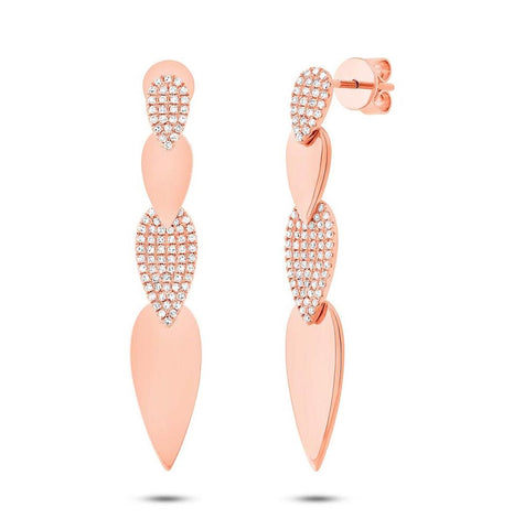 0.37 Ctw 14k Rose Gold Diamond Pave Earring