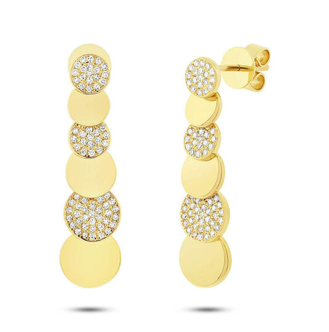 0.29 Ctw 14k Yellow Gold Diamond Pave Earring