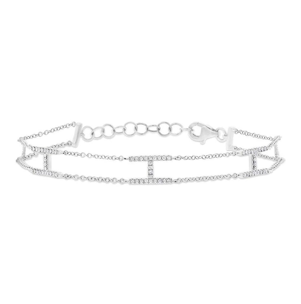 0.25 Ctw 14k White Gold Diamond Womens Bracelet