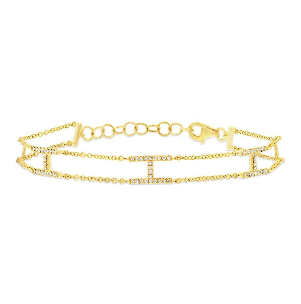 0.25 Ctw 14k Yellow Gold Diamond Womens Bracelet