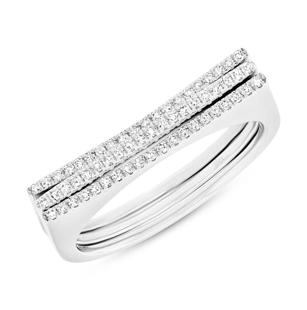 0.18 Ctw 14k White Gold Diamond Puzzle Ring 2-pc