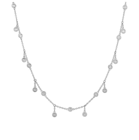 0.34 Ctw 14k White Gold Diamond Necklace