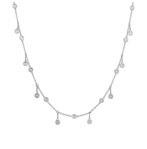 1.85 Ctw 14k White Gold Diamond Necklace