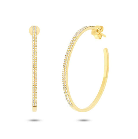 0.46 Ctw 14k Yellow Gold Diamond Hoop Earring