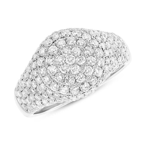 1.81 Ctw 14k White Gold Diamond Pave Womens Ring