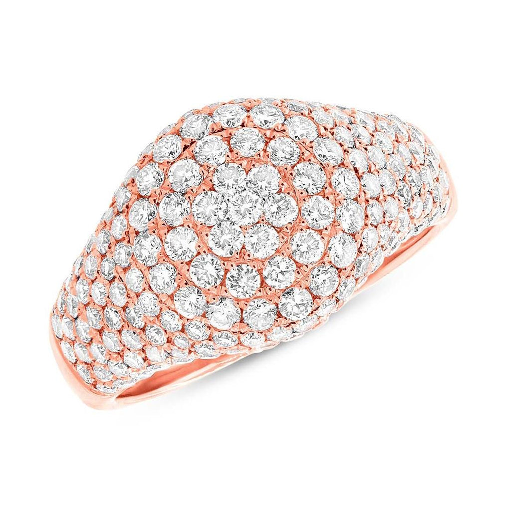 1.81 Ctw 14k Rose Gold Diamond Pave Womens Ring