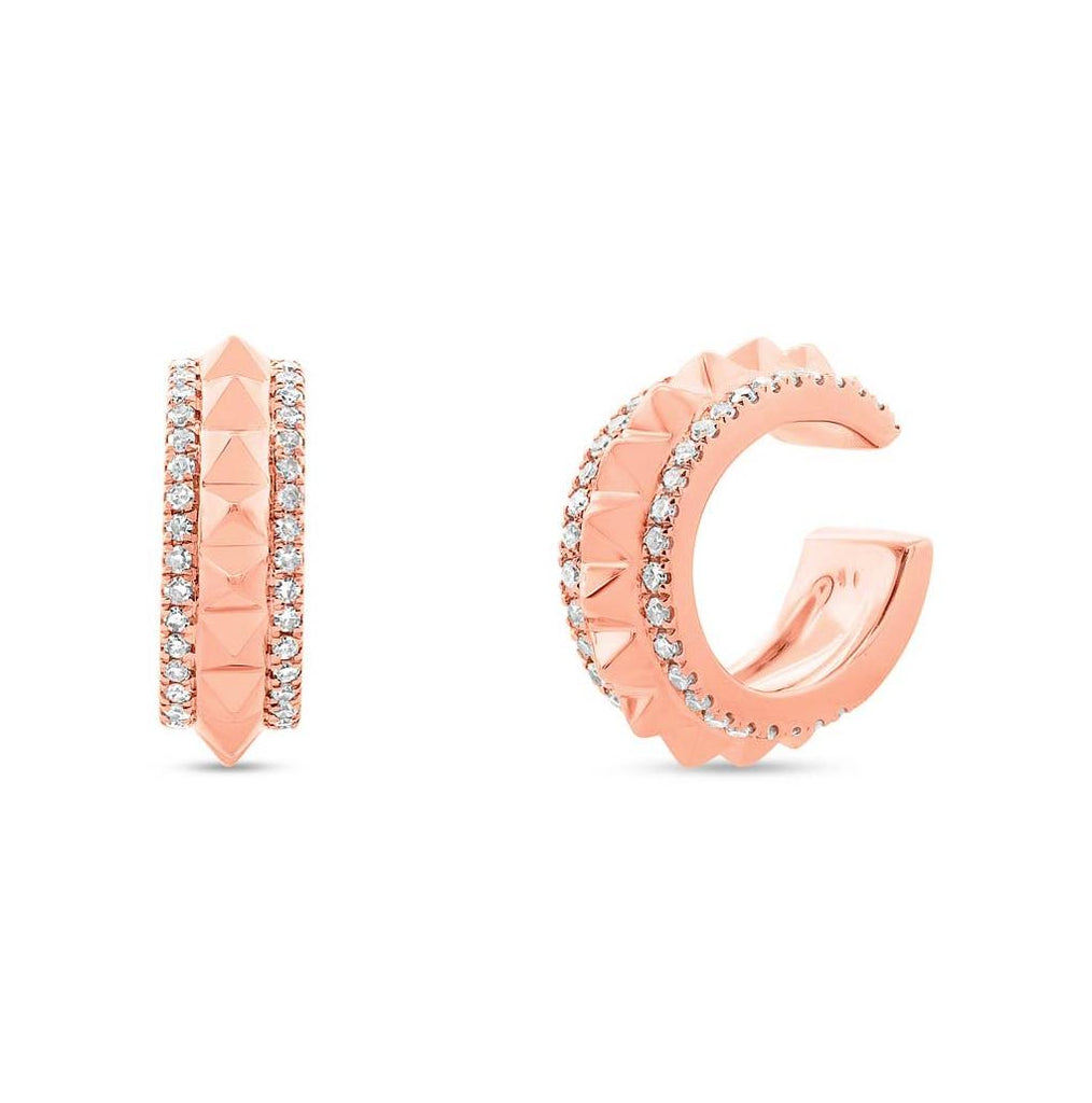 0.23 Ctw 14k Rose Gold Diamond Ear Cuff Earring