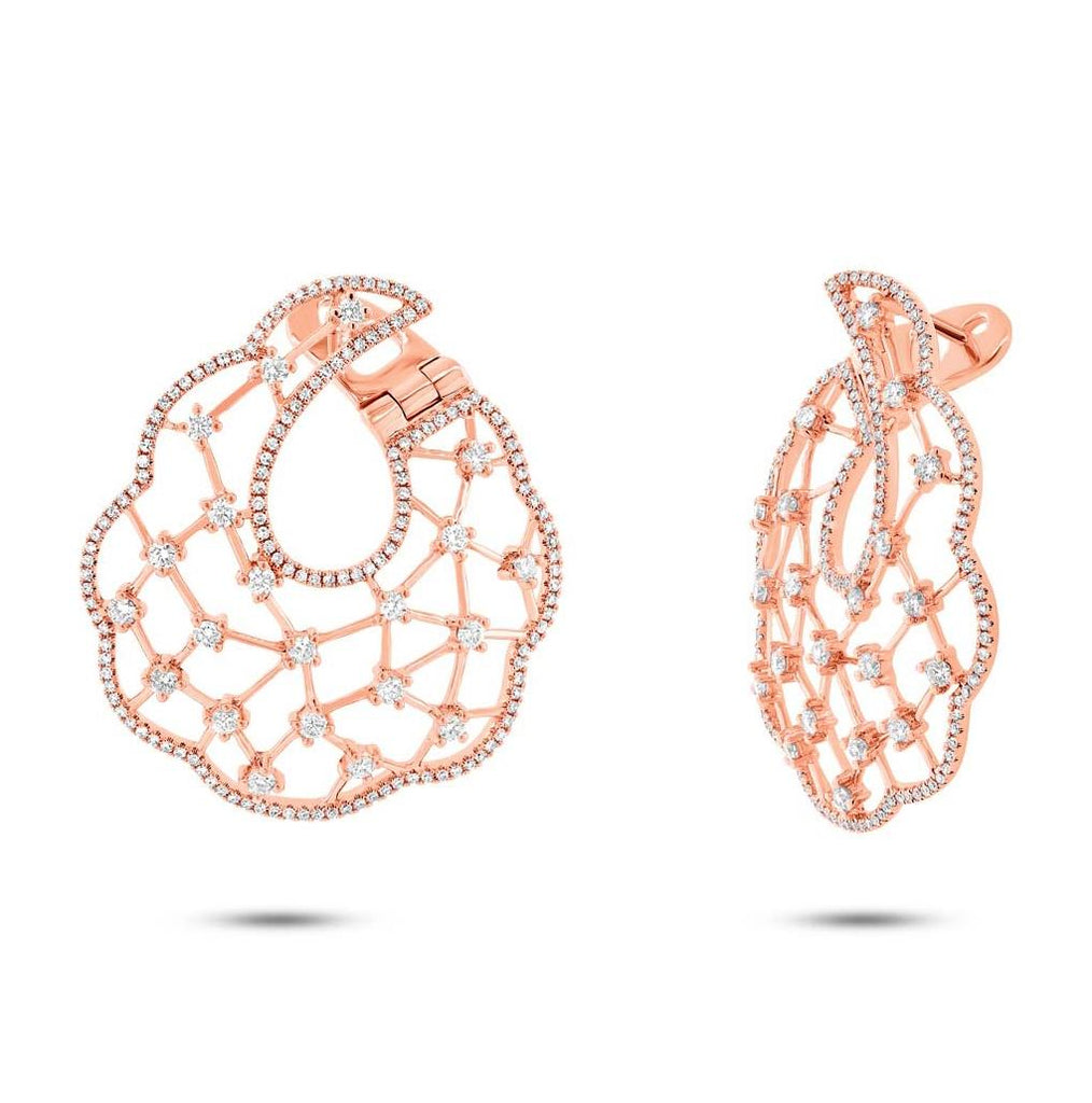 1.54 Ctw 14k Rose Gold Diamond Earring