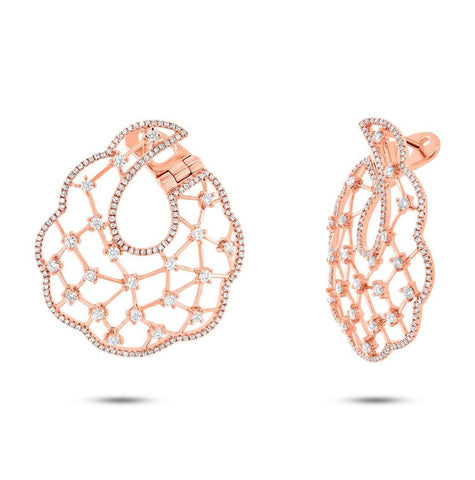 1.54 Ctw 14k Rose Gold Diamond Earring