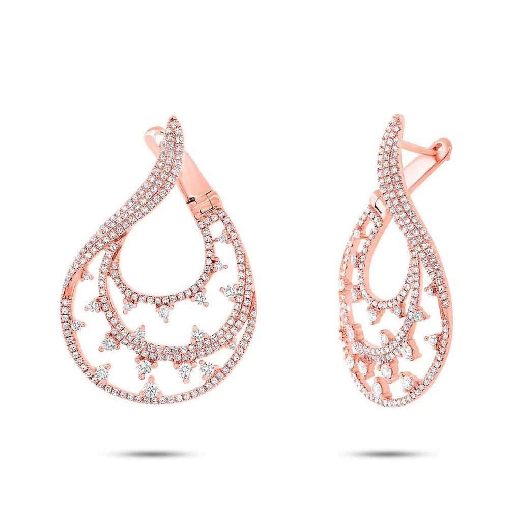 1.54 Ctw 14k Rose Gold Diamond Earring