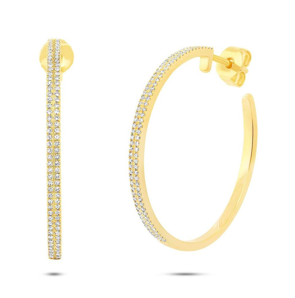 0.39 Ctw 14k Yellow Gold Diamond Hoop Earring