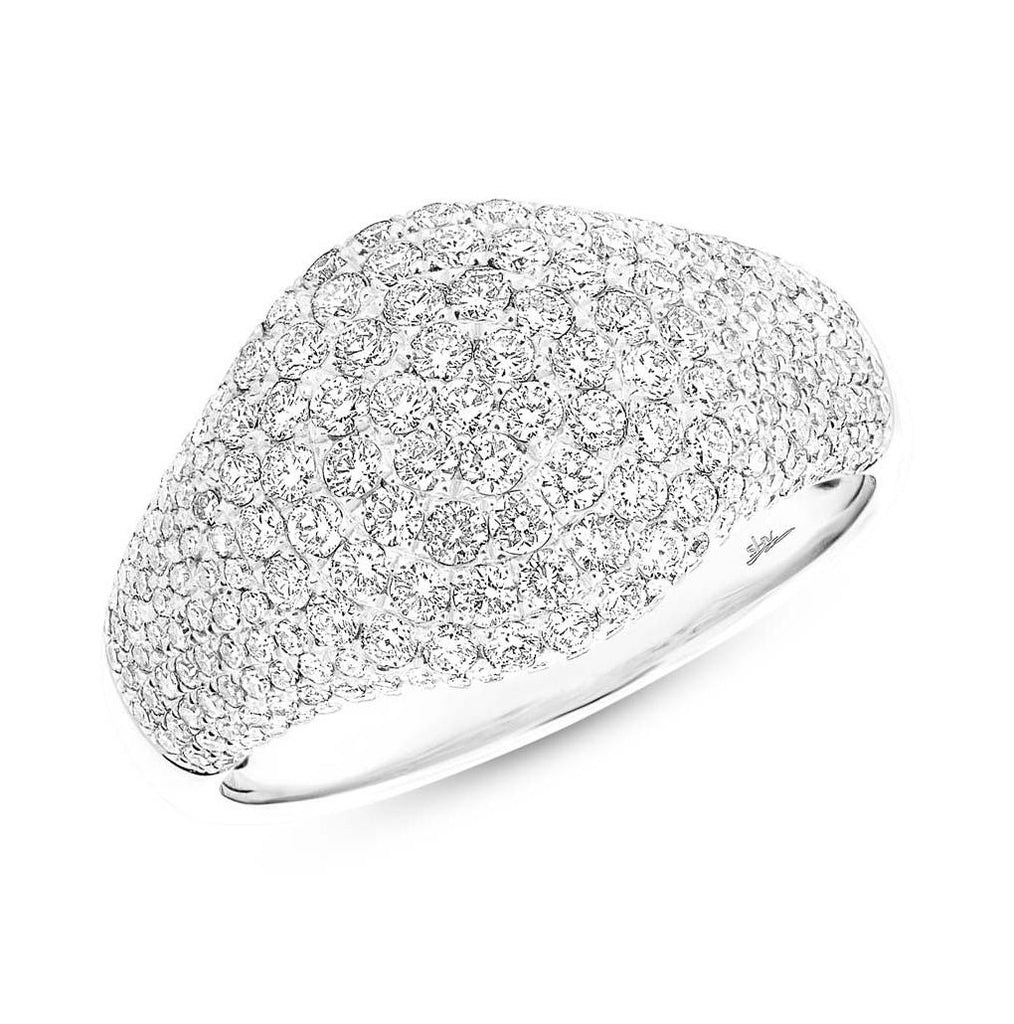 1.29 Ctw 14k White Gold Diamond Pave Womens Ring