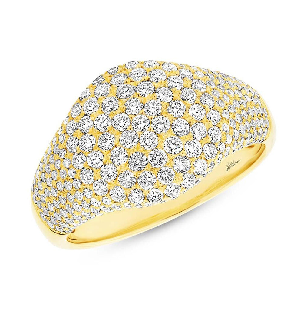 1.29 Ctw 14k Yellow Gold Diamond Pave Womens Ring