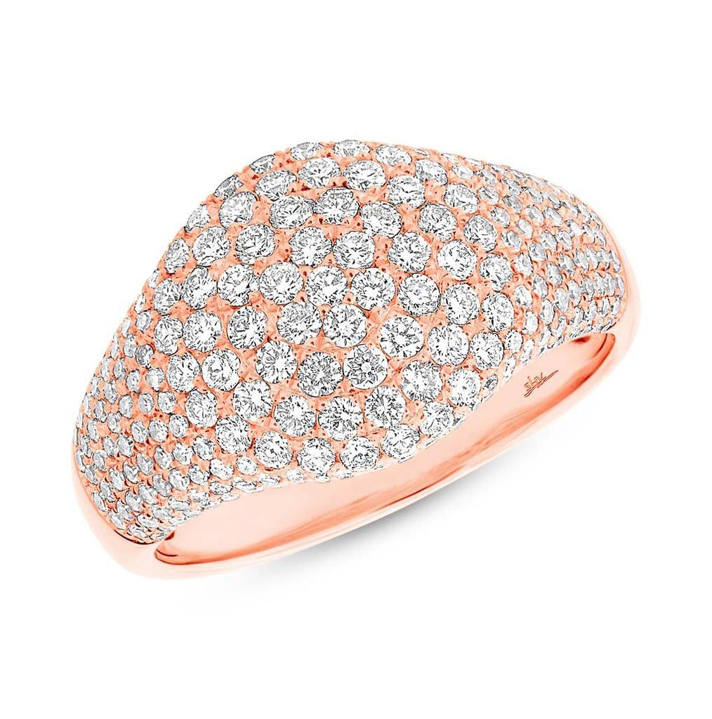 1.29 Ctw 14k Rose Gold Diamond Pave Womens Ring Size 2.5