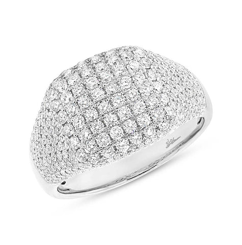 1.32 Ctw 14k White Gold Diamond Pave Womens Ring