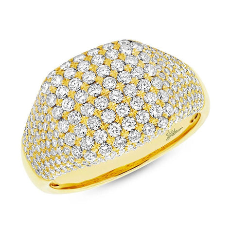 1.32 Ctw 14k Yellow Gold Diamond Pave Womens Ring