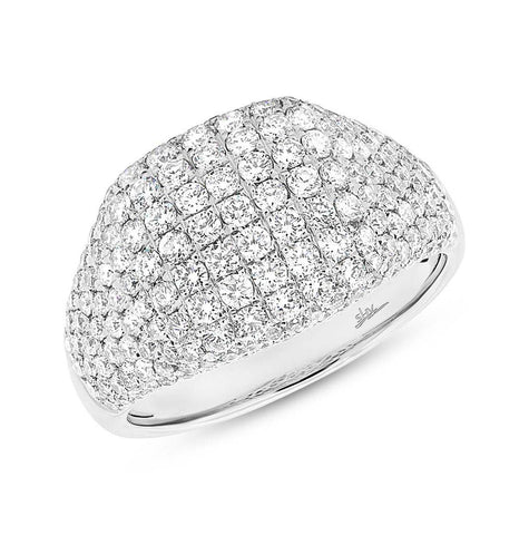 1.74 Ctw 14k White Gold Diamond Pave Womens Ring