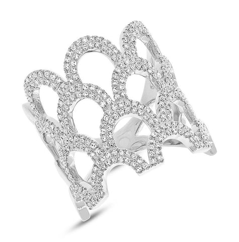 0.65 Ctw 14k White Gold Diamond Womens Ring