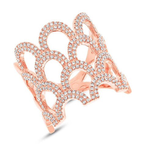 0.65 Ctw 14k Rose Gold Diamond Womens Ring