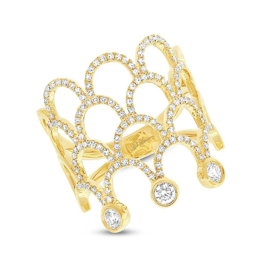 0.61 Ctw 14k Yellow Gold Diamond Womens Ring