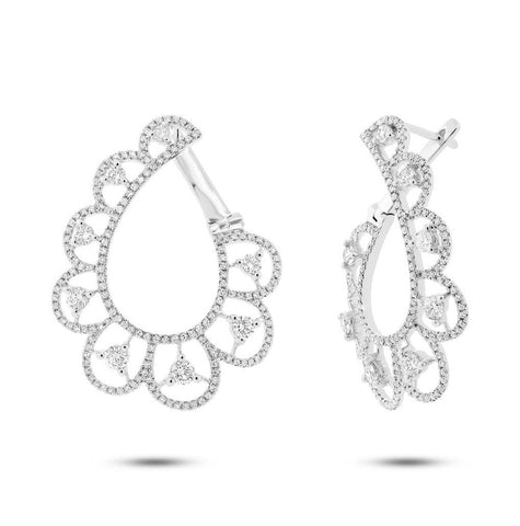 1.65 Ctw 14k White Gold Diamond Earring