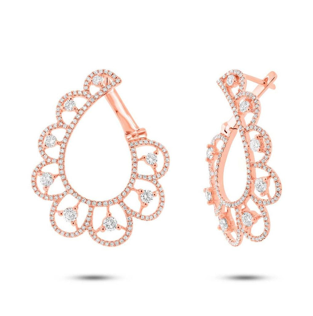 1.65 Ctw 14k Rose Gold Diamond Earring