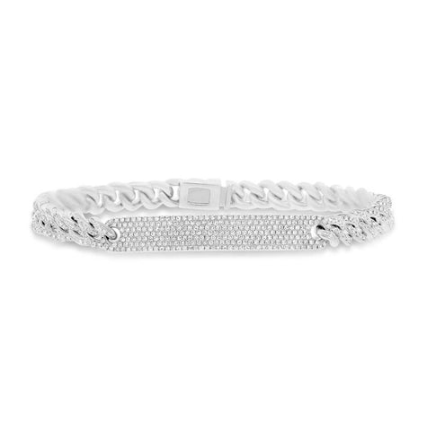 1.49 Ctw 14k White Gold Diamond Pave Chain Bracelet