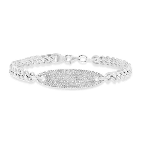 0.56 Ctw 14k White Gold Diamond Pave Chain Bracelet