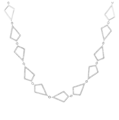 0.56 Ctw 14k White Gold Diamond Pave Choker Necklace