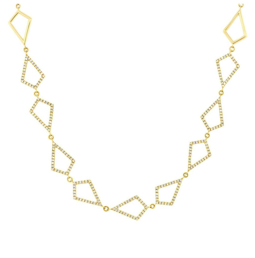 0.56 Ctw 14k Yellow Gold Diamond Pave Choker Necklace