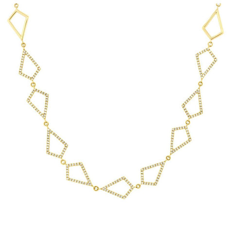 0.56 Ctw 14k Yellow Gold Diamond Pave Choker Necklace