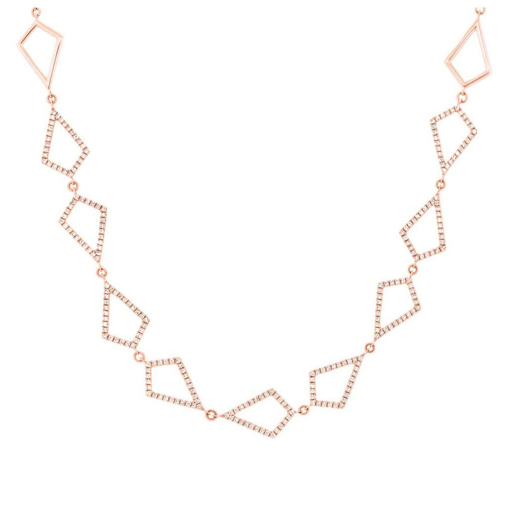 0.56 Ctw 14k Rose Gold Diamond Pave Choker Necklace