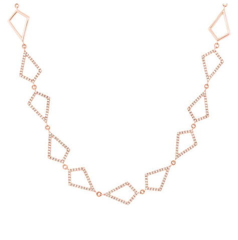 0.56 Ctw 14k Rose Gold Diamond Pave Choker Necklace