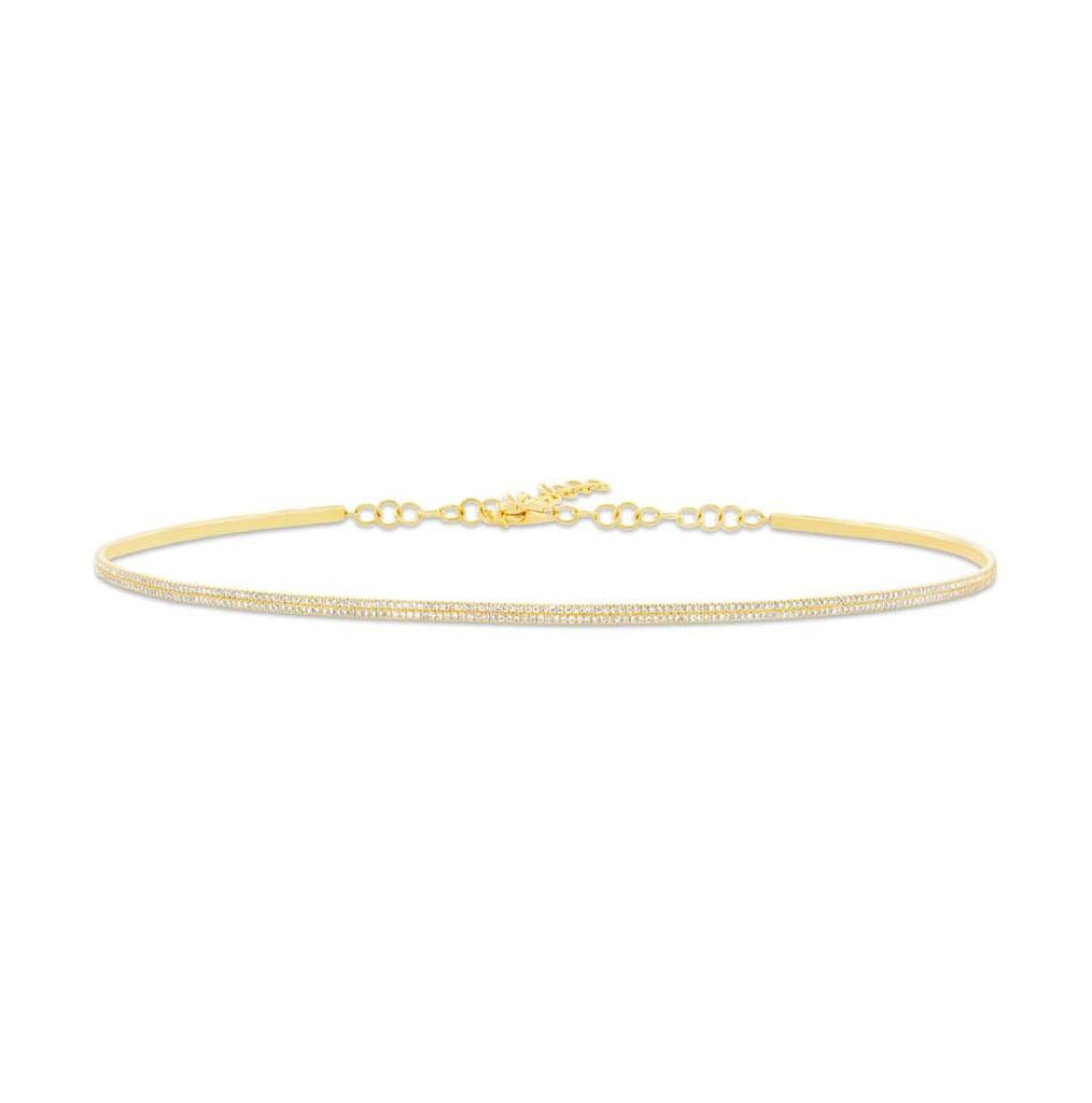 0.77 Ctw 14k Yellow Gold Diamond Choker Necklace