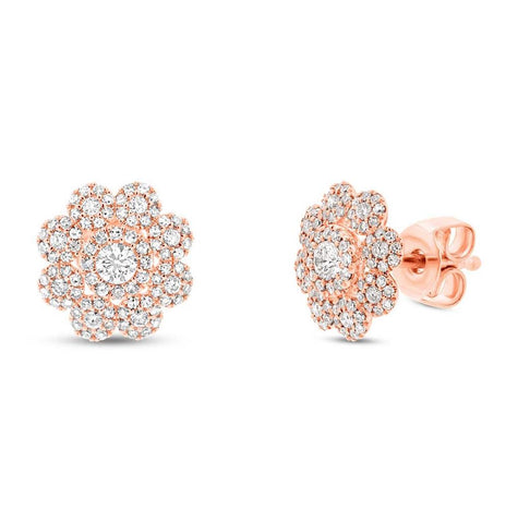 0.65 Ctw 14k Rose Gold Diamond Earring