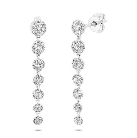 0.80 Ctw 14k White Gold Diamond Earring