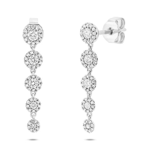 0.66 Ctw 14k White Gold Diamond Earring