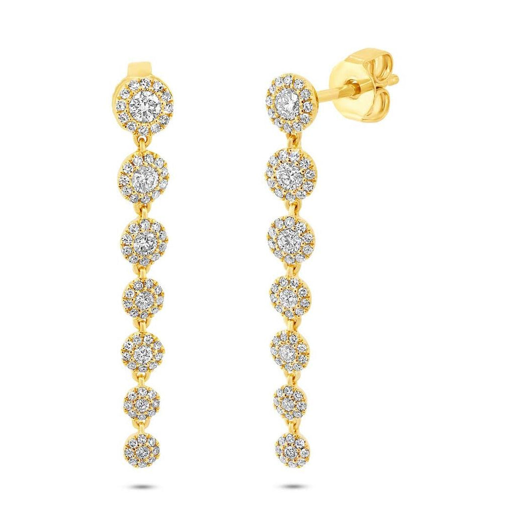 0.80 Ctw 14k Yellow Gold Diamond Earring