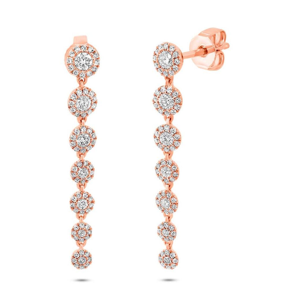 0.80 Ctw 14k Rose Gold Diamond Earring