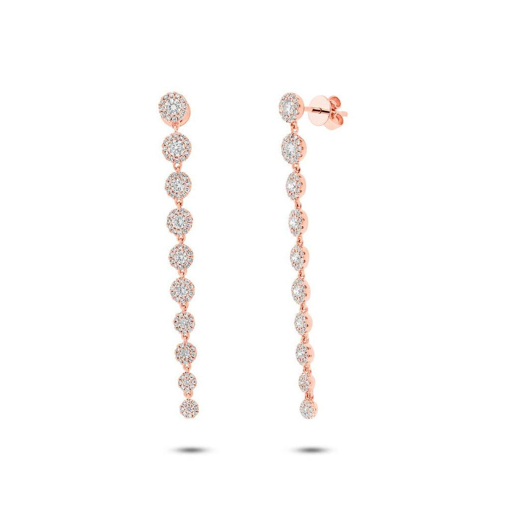 1.36 Ctw 14k Rose Gold Diamond Earring