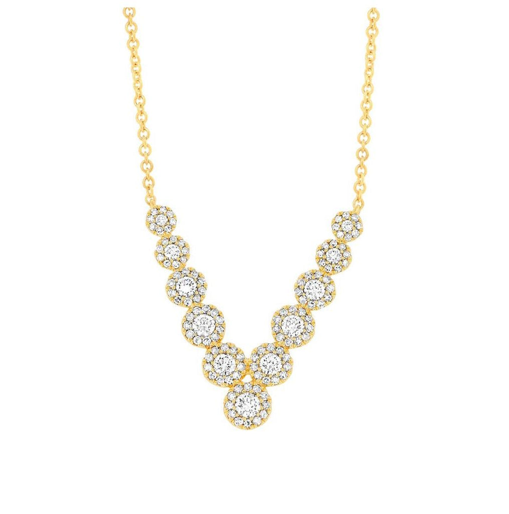 0.70 Ctw 14k Yellow Gold Diamond V Necklace