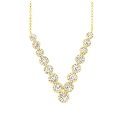 0.90 Ctw 14k Yellow Gold Diamond V Necklace