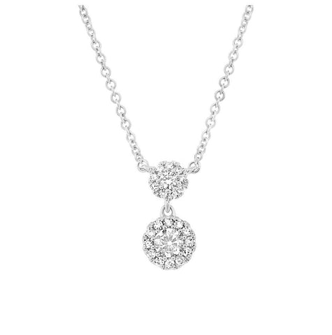 0.15 Ctw 14k White Gold Diamond Necklace