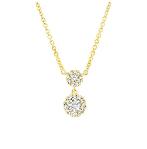 0.15 Ctw 14k Yellow Gold Diamond Necklace