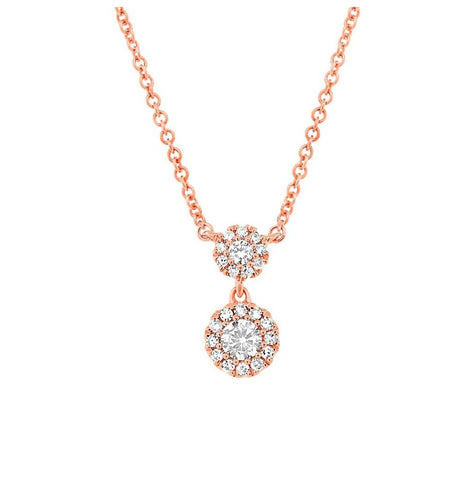 0.15 Ctw 14k Rose Gold Diamond Necklace