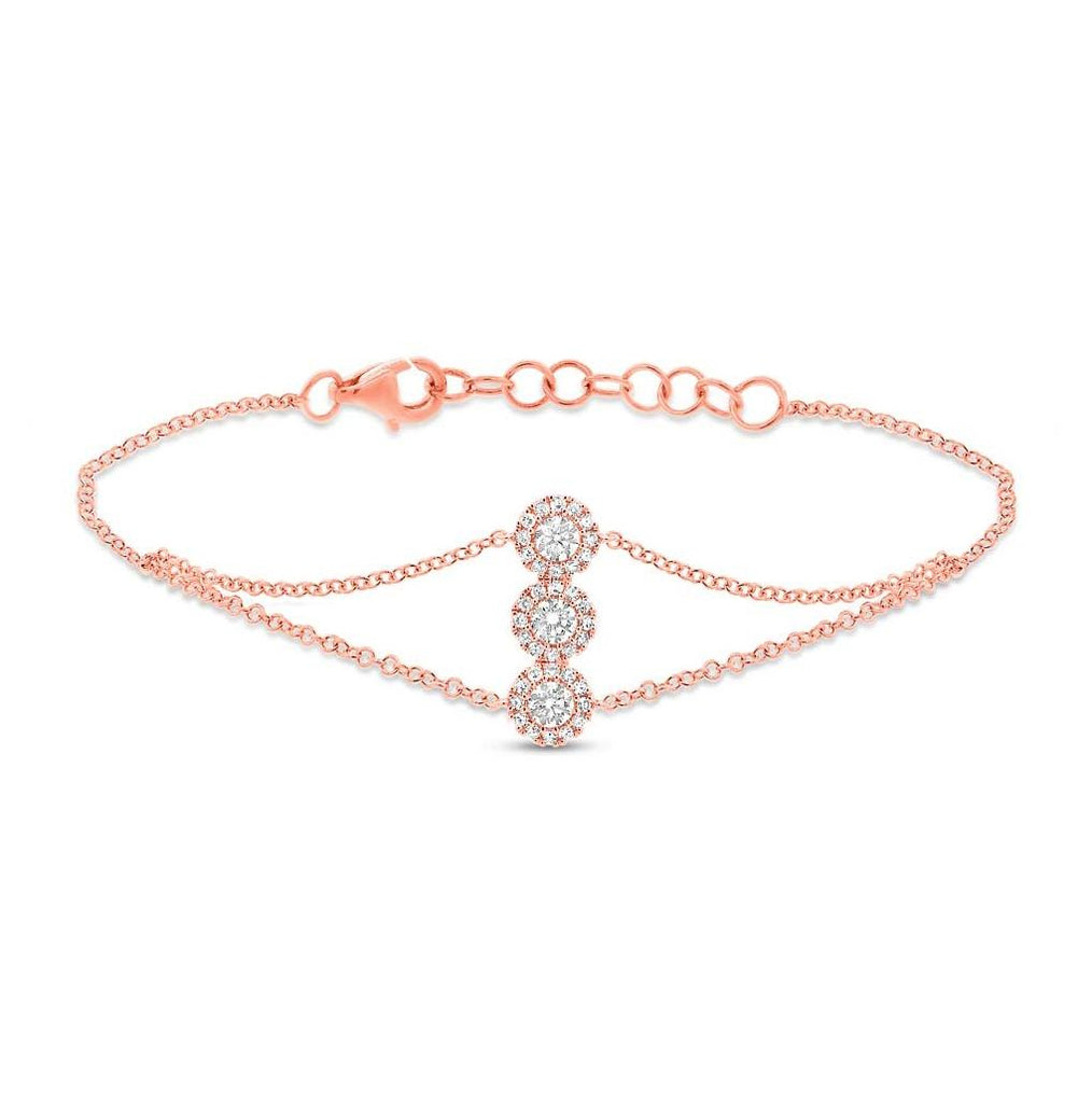 0.32 Ctw 14k Rose Gold Diamond Womens Bracelet