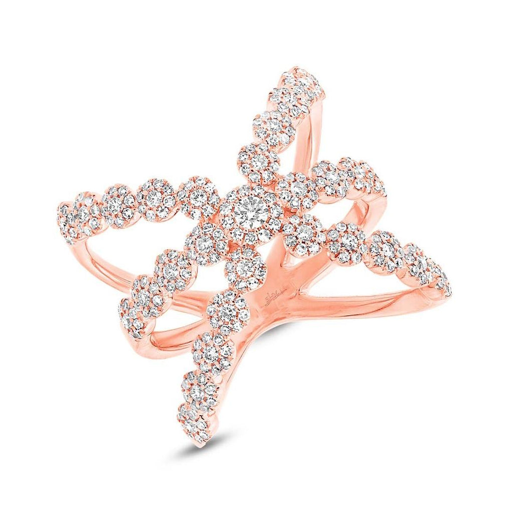 0.80 Ctw 14k Rose Gold Diamond Womens Ring